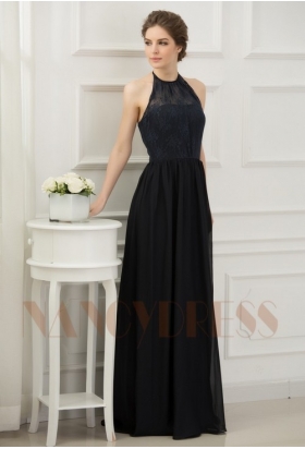 robe pas cher noire long H063