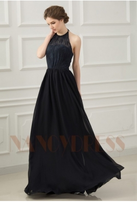 robe pas cher noire long H063