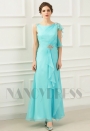 robe soirée bleu clair long H058