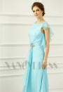 robe soirée bleu clair long H058