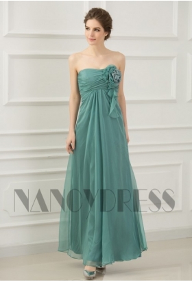 robe soirée vert long H050