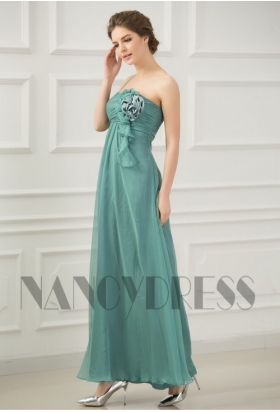 robe soirée vert long H050