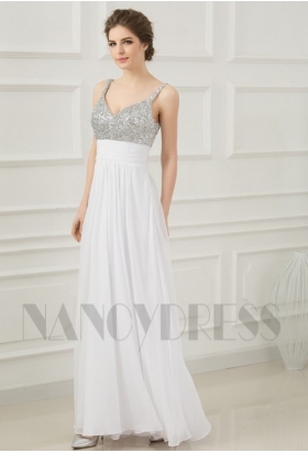 robes de soirée blanc long H082