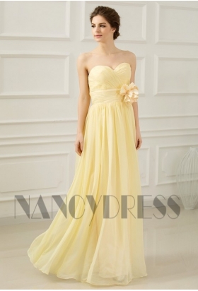 robes de soirée jaune long H051
