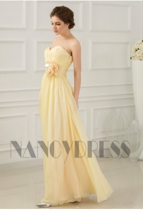 robes de soirée jaune long H051