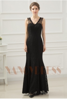 robes de soirée pas cher black Lace long H055