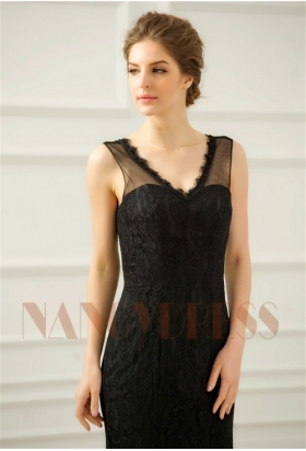 robes de soirée pas cher black Lace long H055