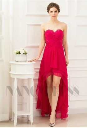 robes soirée fuchsia long H060