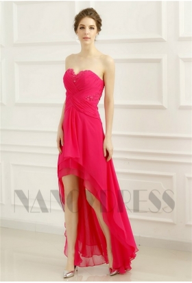 robes soirée fuchsia long H060