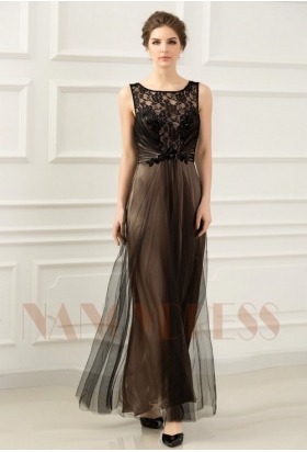 robes soirée noire long H067