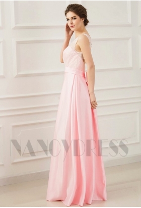 robes soirée rose long H075