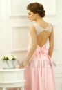 robes soirée rose long H075