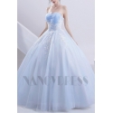 robe de marié princesse bleu turquoise