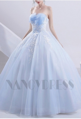 robe de marié HS012 bleu turquoise