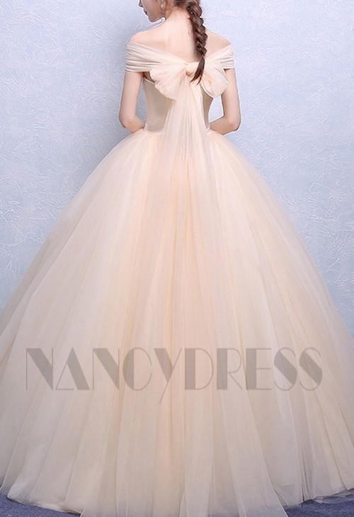 robe mariée HS004 champagne pâle