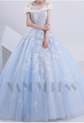 robe mariée bleu turquoise avec cape