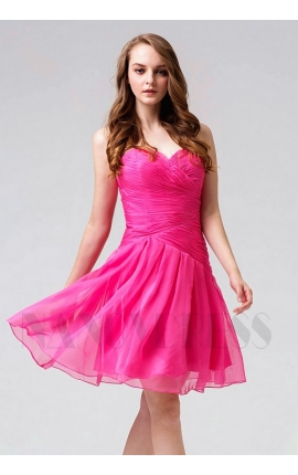 robe bustier fuchsia courte