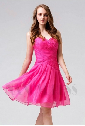 robe bustier fuchsia courte D101