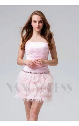 robe bustier rose courte