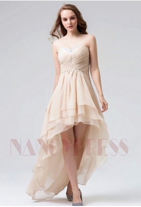 robe bustier Champagne courte D088