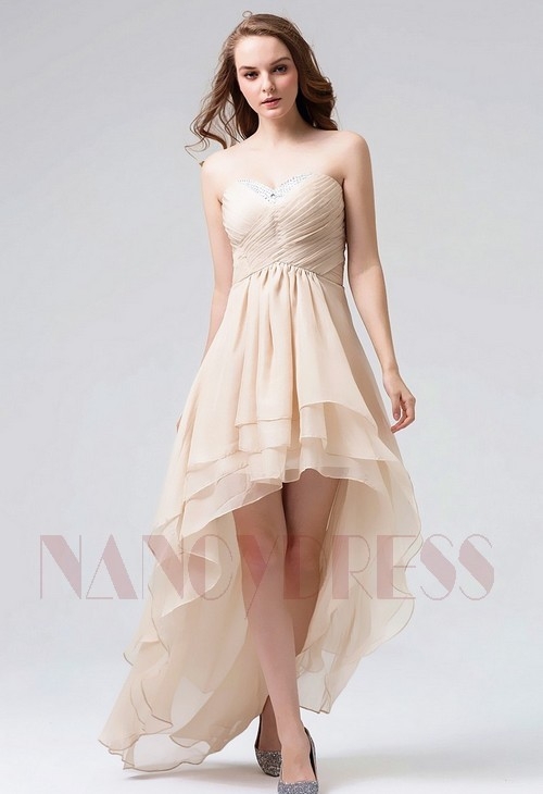 robe bustier Champagne courte D088