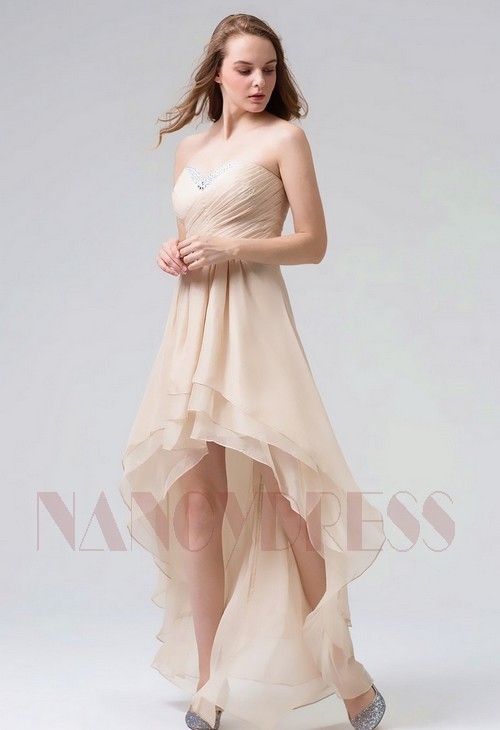 robe bustier Champagne courte D088