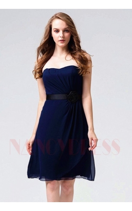 robe cocktail bleu marine courte