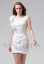 robe cocktail blanc courte D083