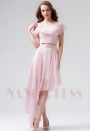 robe cocktail rose courte D074