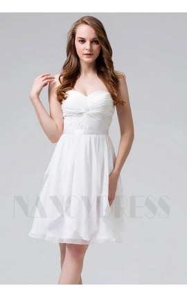 robe de cocktail blanc courte bustier