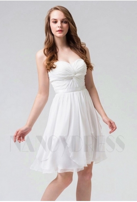 robe de cocktail blanc courte D091