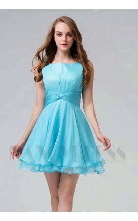 robe de cocktail bleu turquoise courte