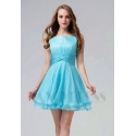 robe de cocktail bleu turquoise courte