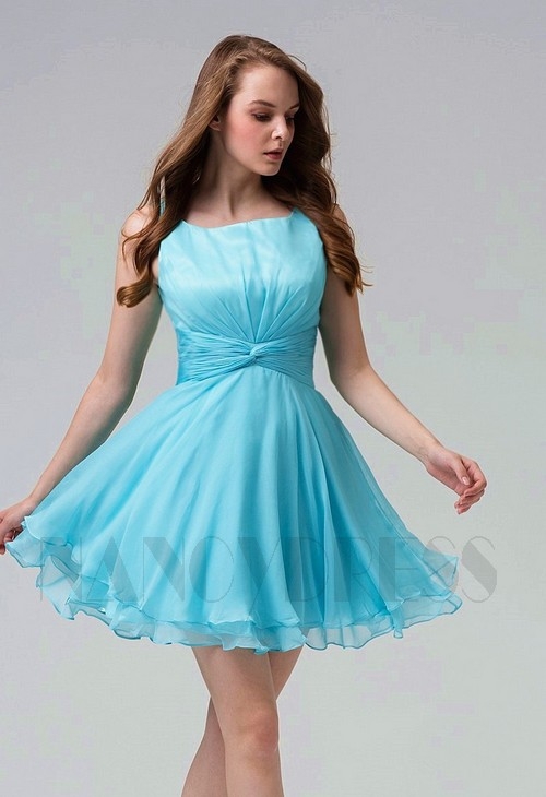 robe de cocktail bleu turquoise courte