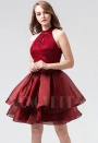 robe de cocktail bordeaux courte D084