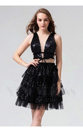 robe de cocktail noire courte