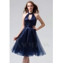 robe dos nu bleu marine courte