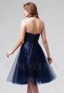 robe dos nu bleu marine courte D077