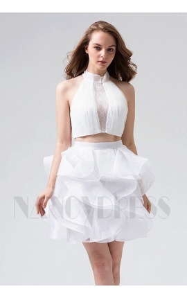 robe sexy blanc courte
