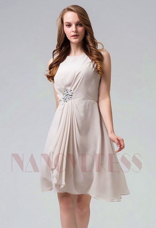 robes cocktail gris pale courte