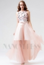 robe de soirée rose long H114