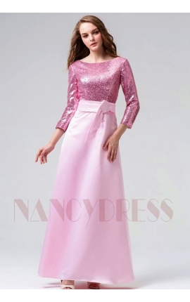 robe de soirée rose long