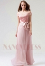 robe soirée rose long H091