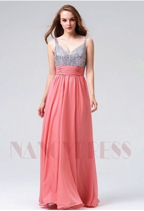 robe soirée rose foncé long H115