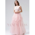 robe soirée rose long H108