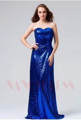 robes de soirée bleu marine long H096