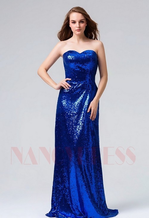 robes de soirée bleu marine long H096