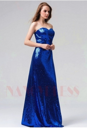 robes de soirée bleu marine long H096