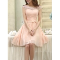 robe de cocktail rose bisque courte