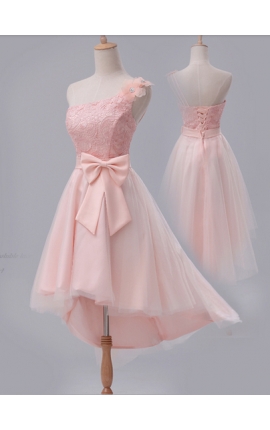 robe cocktail rose bisque courte